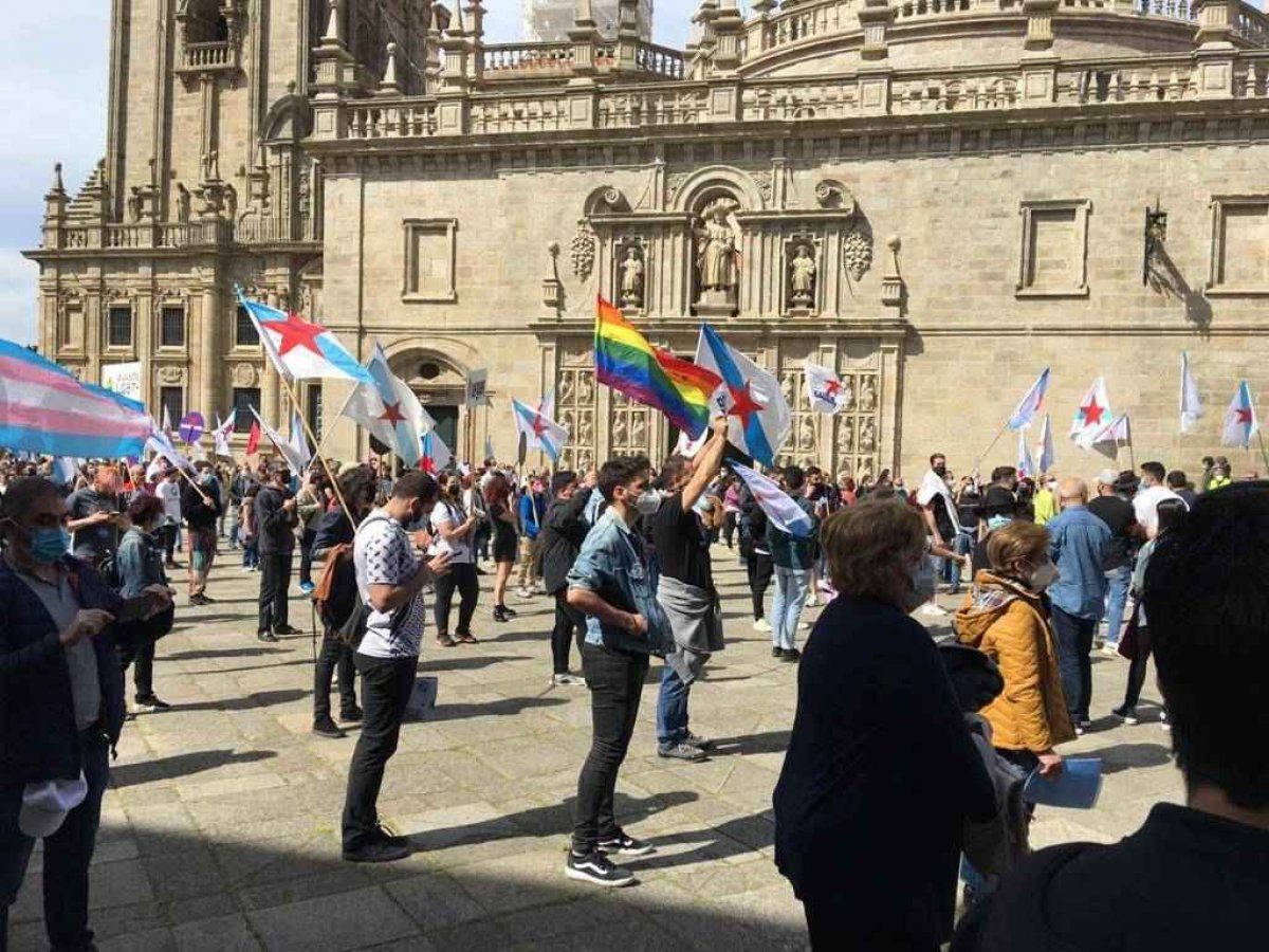 Manifestazioaren amaierako ekitaldia, gaur, Santiagon. LAURA BARCALA / NóS DIARIO