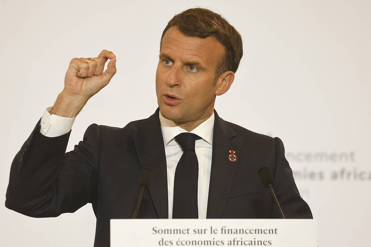 Macron, duela egun batzuk egin zuen agerraldi batean. EFE