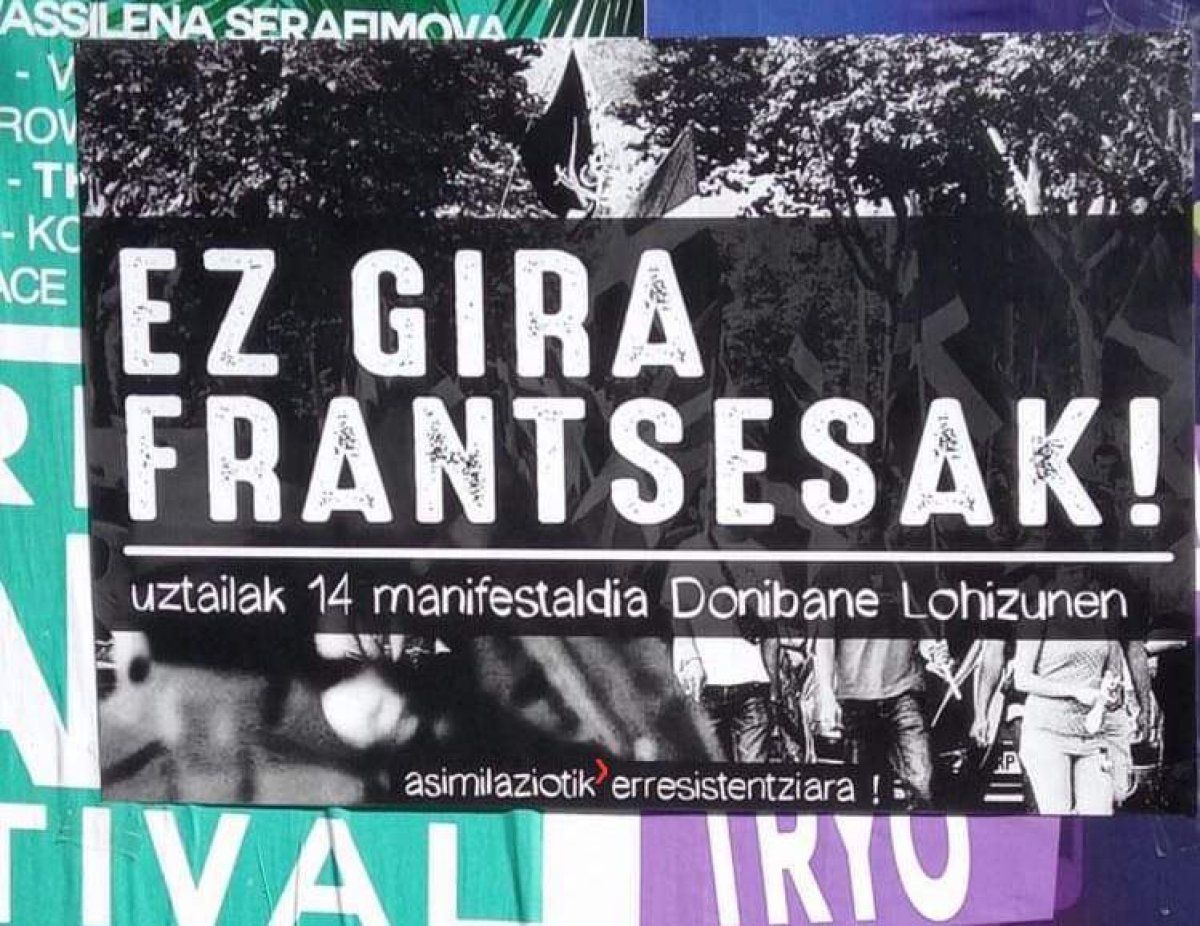 «Ez gara frantsesak» lelopean manifestazioa eginen dute Lapurdin, uztailaren 14an. U14 KOLEKTIBOA